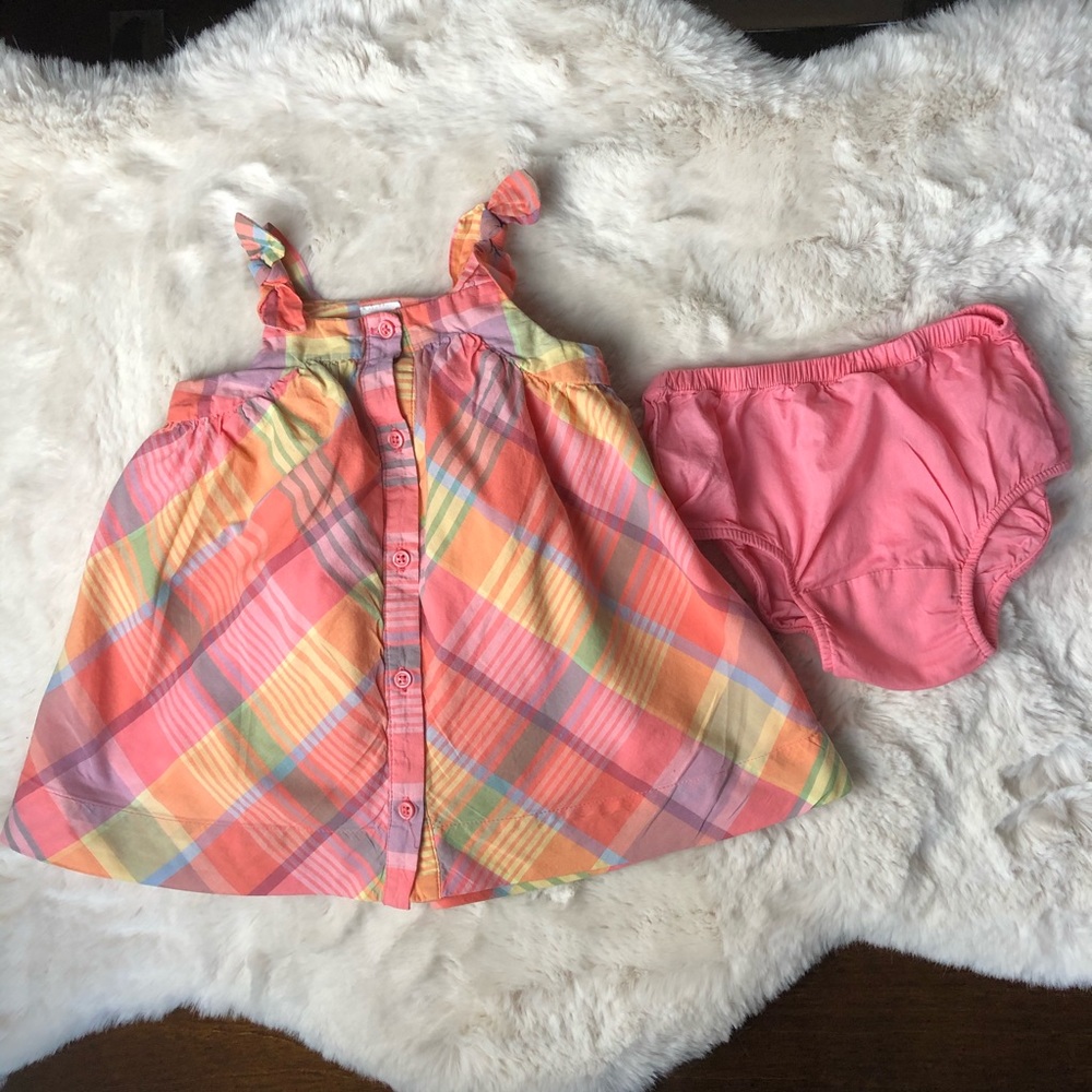 Gap Baby Girl Plaid Dress with Diaper Cover